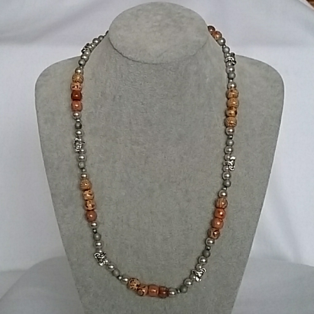 Elephant Head And Safari Beaded Necklace